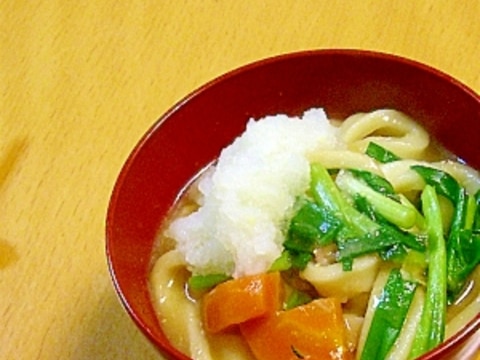 生姜と大根おろしたっぷりの味噌鍋焼きうどん